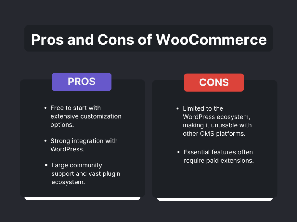 pros and cons of woocommerce 