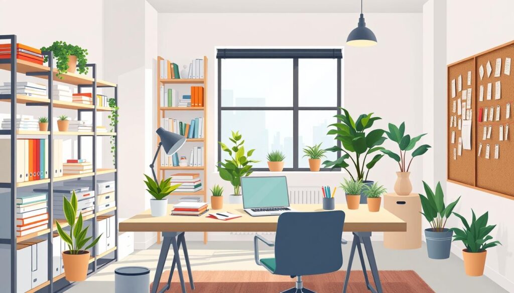 Organized workspace for small business