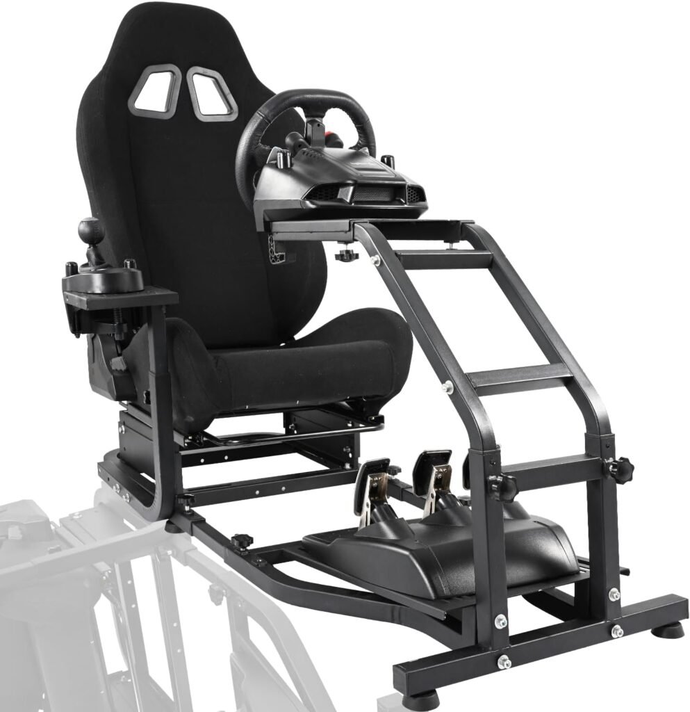 Anman Racing Simulator Mount with Gaming Seat Wheel Stand fit for Logitech G25/27 G29 G923,Thrustmaster, NOT Included Wheel Shifter Pedal : Video Games
