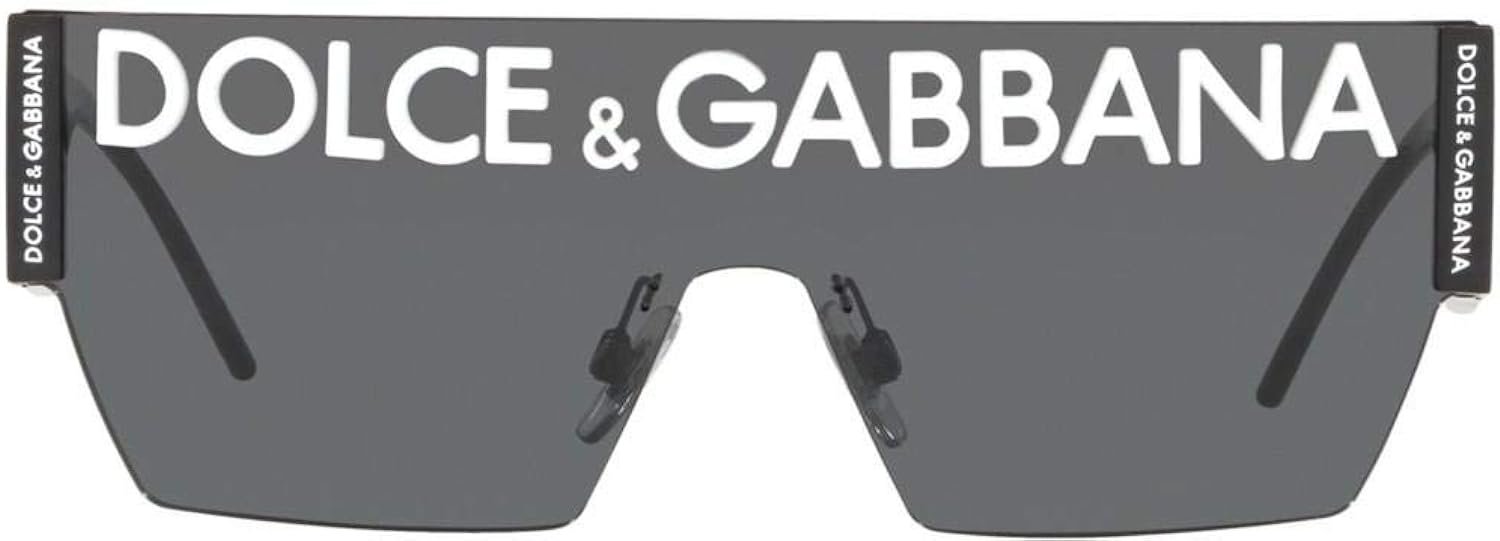 Dolce  Gabbana DG 2233 01/87 Black Metal Square Sunglasses Grey Gradient Lens