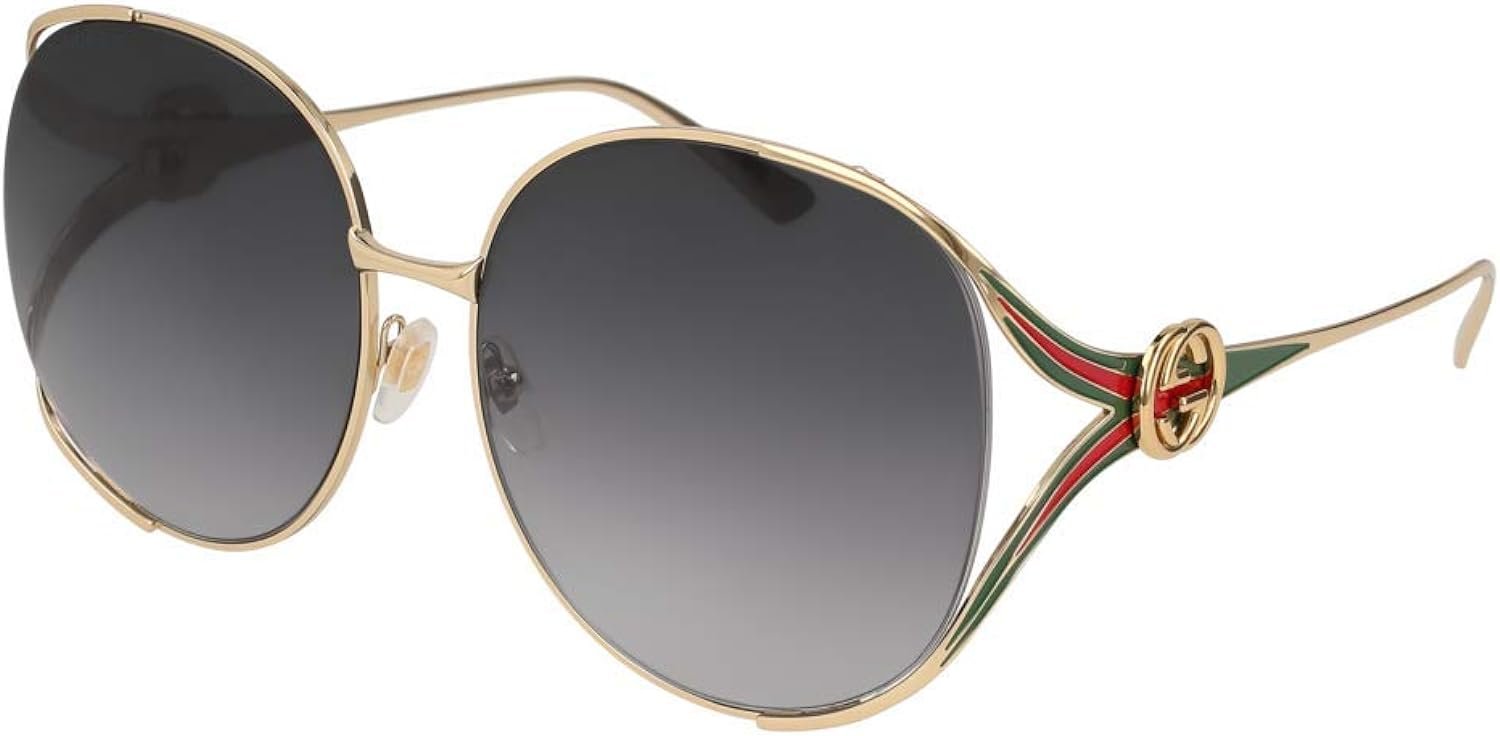 Gucci Oval Sunglasses GG0225S 001 Gold 63mm 0225