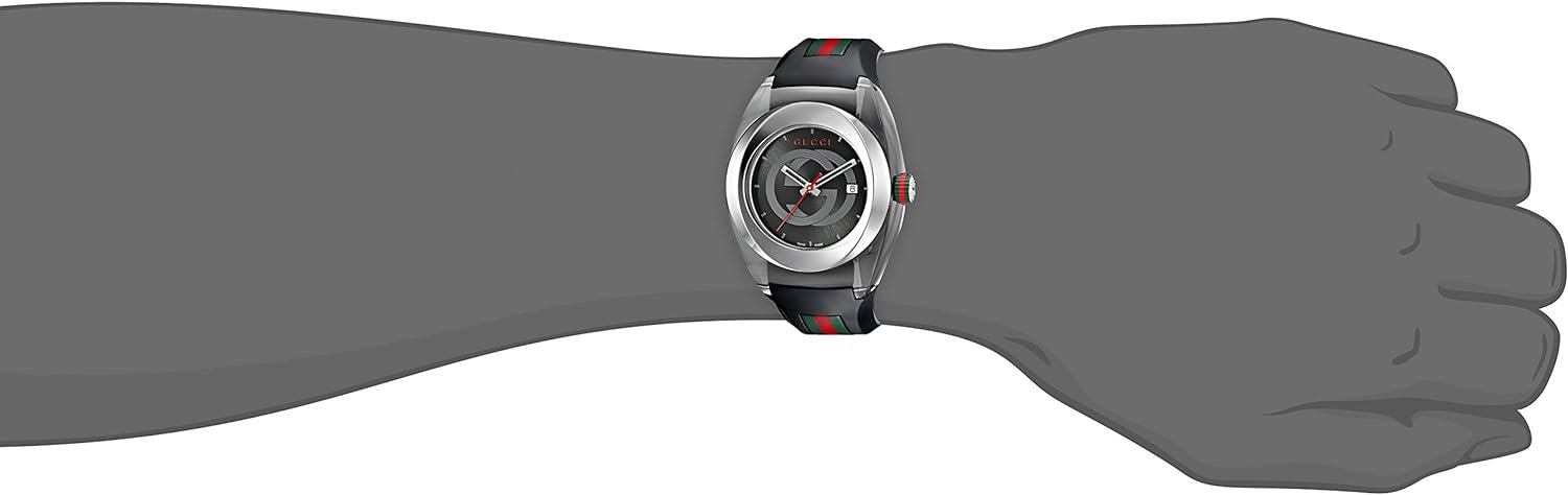 Gucci SYNC XXL Stainless Steel Watch with Black Rubber Bracelet(Model:YA137101)