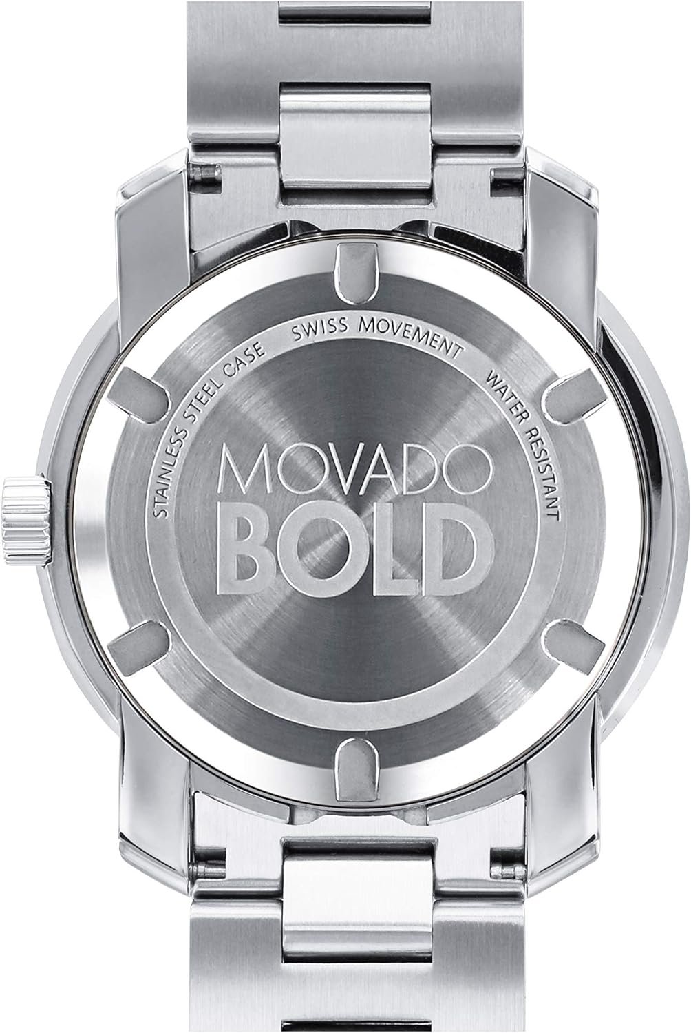 Movado Mens BOLD Metals Two-Tone Watch with a Printed Index Dial, Silver/Grey/Gold (3600431)